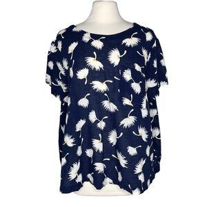 Old Navy XL oversized linen pocket tee navy blue